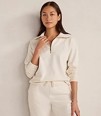Haven Well Within Botanical-Dyed Organic Cotton Interlock Half-Zip Top