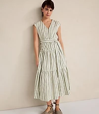 Haven Well Within Organic Cotton Poplin Stripe Tiered Midi Dress