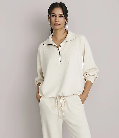 Petite Lou & Grey Heathered Scubasoft Half Zip Top