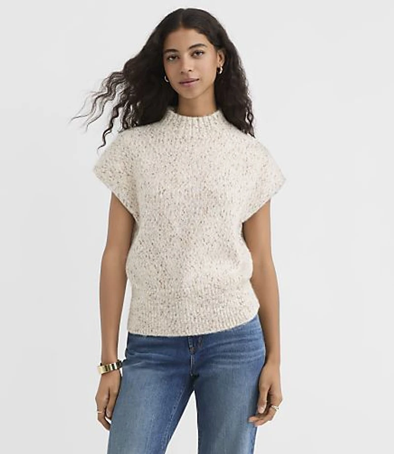 Petite Flecked Angled Ribbed Wedge Sweater