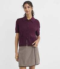 Relaxed Short Sleeve Pocket Cardigan