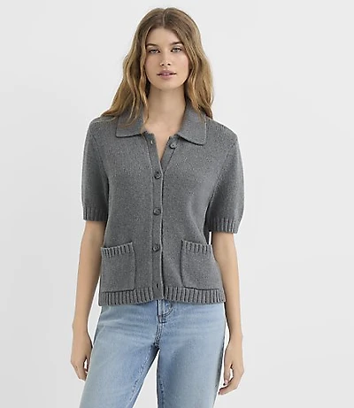 Relaxed Short Sleeve Pocket Cardigan
