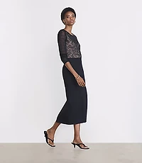 Petite LOFT Versa Ponte Deluxe Midi Pencil Skirt