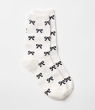 Bow Pointelle Crew Socks