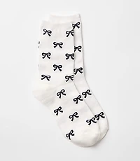 Bow Pointelle Crew Socks