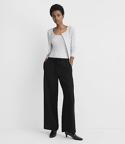 Tall Piped Sawyer Pull On Pants Textured Crepe