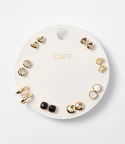 Palm & Heart Stud Earring Set