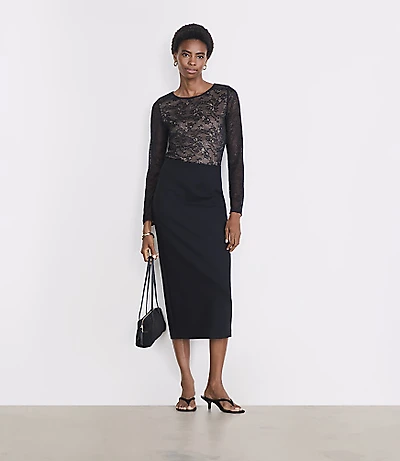 Petite LOFT Versa Stretch Lace Top