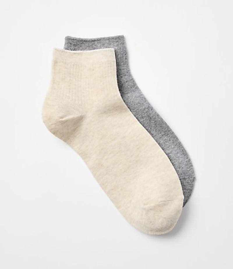 Flecked & Solid Ankle Sock Set