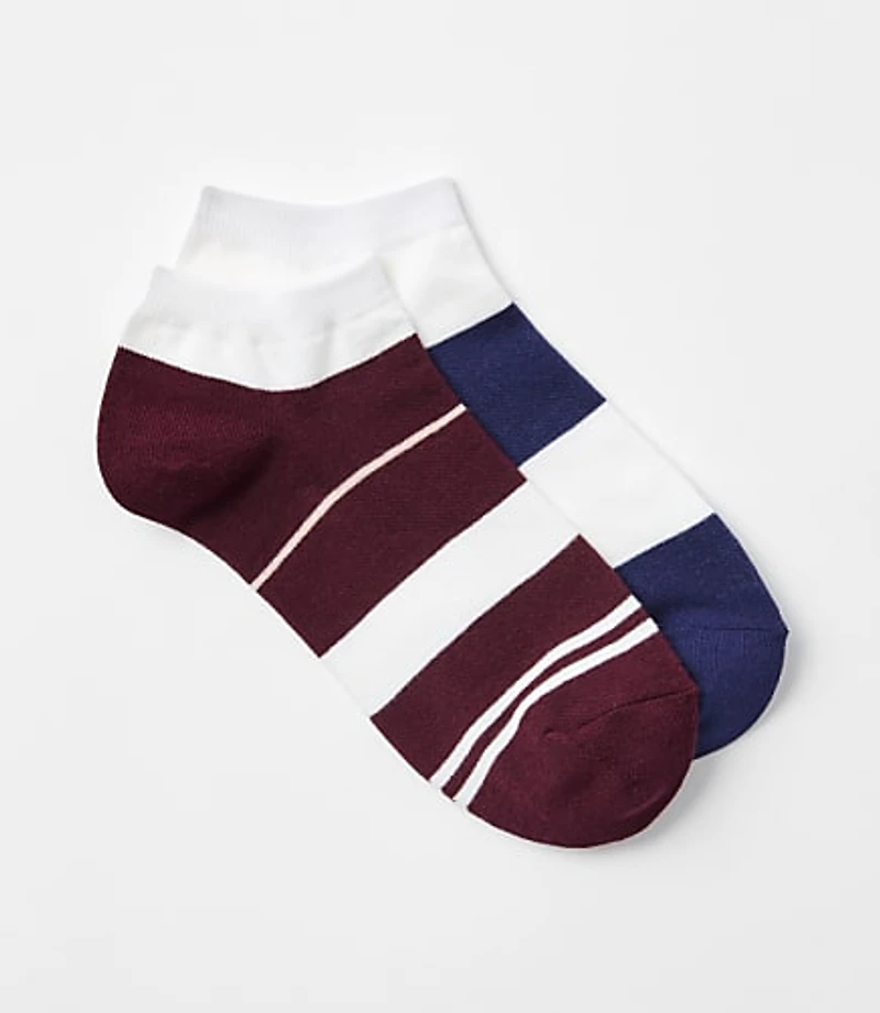 Striped No Show Sock Set