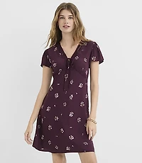 Petite Floral Lace Trim Bias Mini Dress