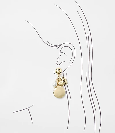 Pearlized Cluster Drop Earrings