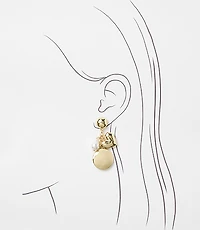 Pearlized Cluster Drop Earrings