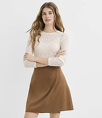 Petite Lace Long Sleeve Top