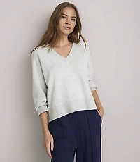 Lou & Grey Heathered Cozy Oversized V-Neck Sweater