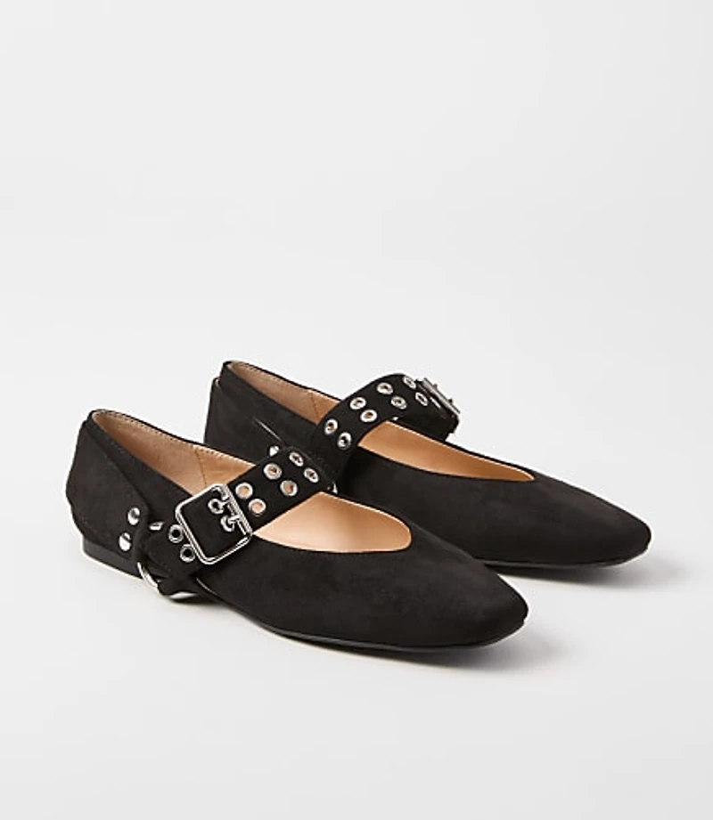 Biker Buckle Flats