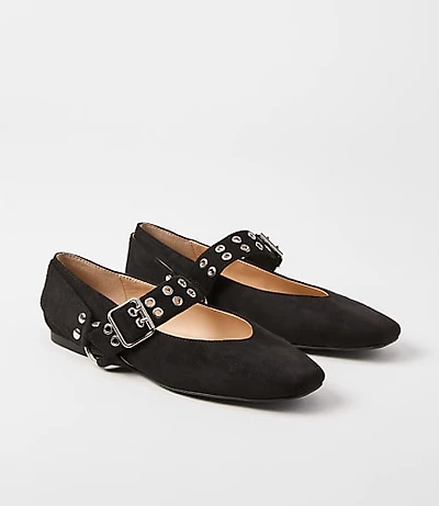 Biker Buckle Flats