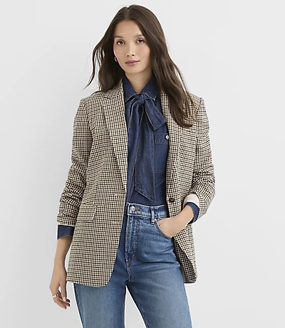 Petite Plaid Oversized Blazer