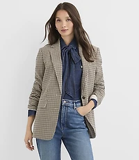 Petite Plaid Oversized Blazer