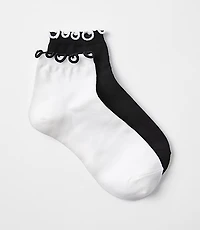 Tipped Ruffle Ankle Sock Set