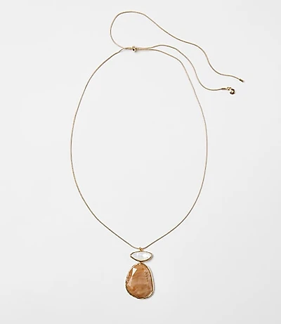Marbleized Double Pendant Pull Tie Necklace