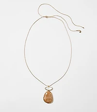 Marbleized Double Pendant Pull Tie Necklace