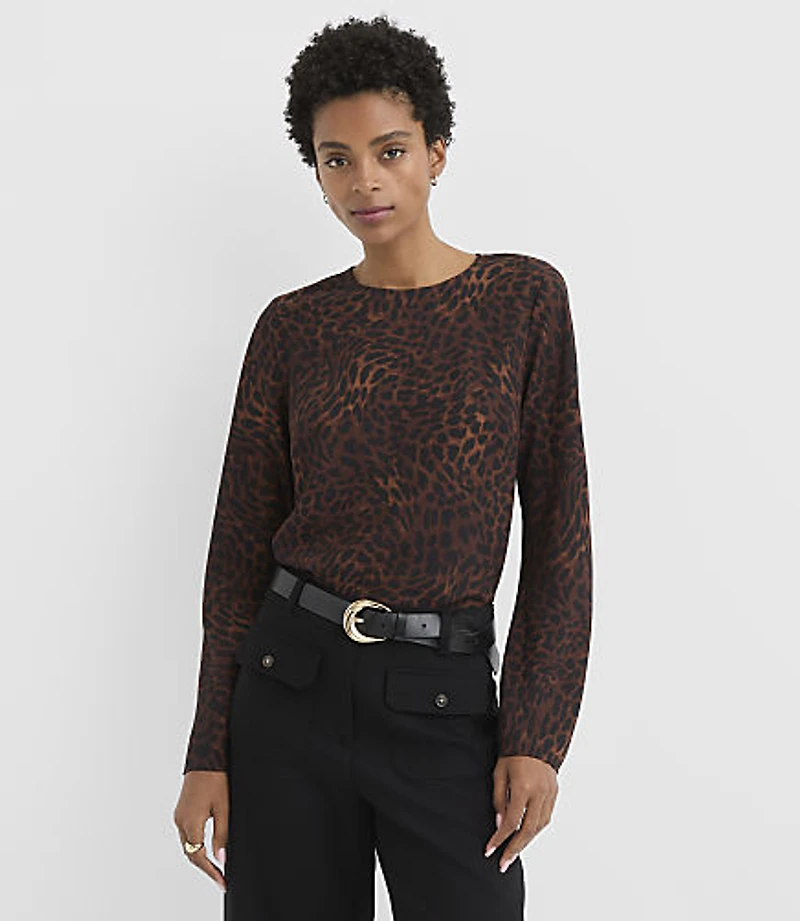 Leopard Print Bell Sleeve Top