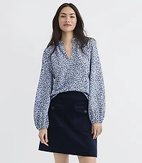 Garden Ruffle Split Neck Top