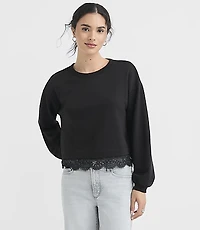 Lace Hem Sweatshirt