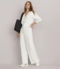 Petite Lou & Grey Flecked Scubasoft Wide Leg Pants