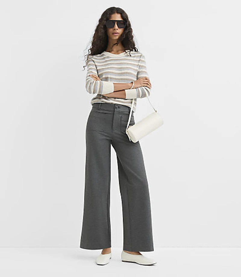 Palmer Wide Leg Pants Heathered Ponte
