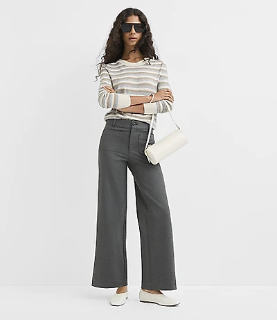Palmer Wide Leg Pants Heathered Ponte
