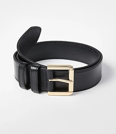 Topstitched Double Keeper Leather Belt