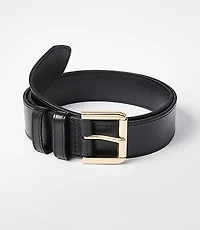 Topstitched Double Keeper Leather Belt