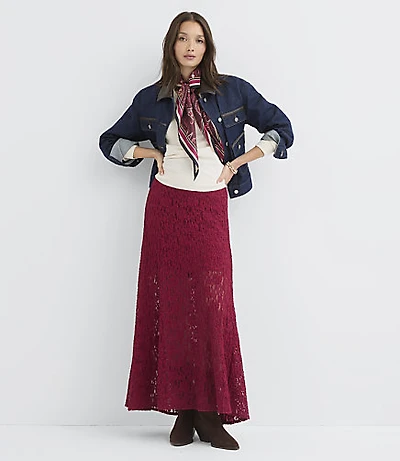 Petite Stretch Lace Maxi Skirt