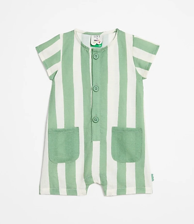 LOFT x Mon Coeur Linen Green Cabana Romper