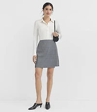 Petite Plaid Mini Wrap Skirt