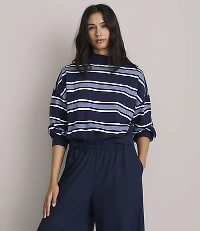 Petite Lou & Grey Rugby Stripe Terrysoft Sweatshirt