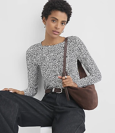Spotted Ruched Top