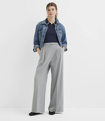 Belted Slouchy Trouser Pants Heather