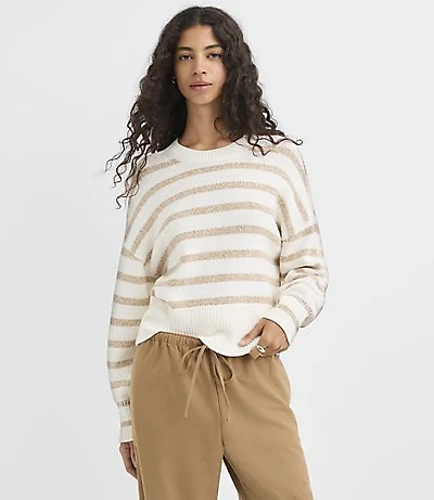Striped Ribtrim Dolman Sweater