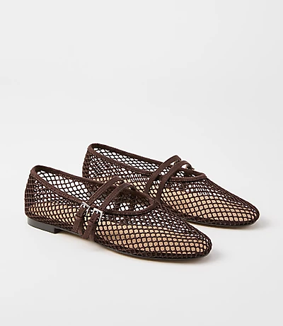 Double Buckle Mesh Flats