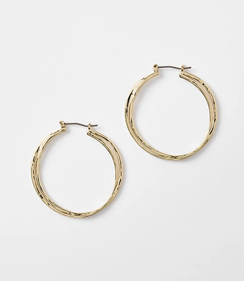 Pressed Hoop Earrings