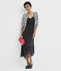 Lace Hem Jersey Midi Skirt