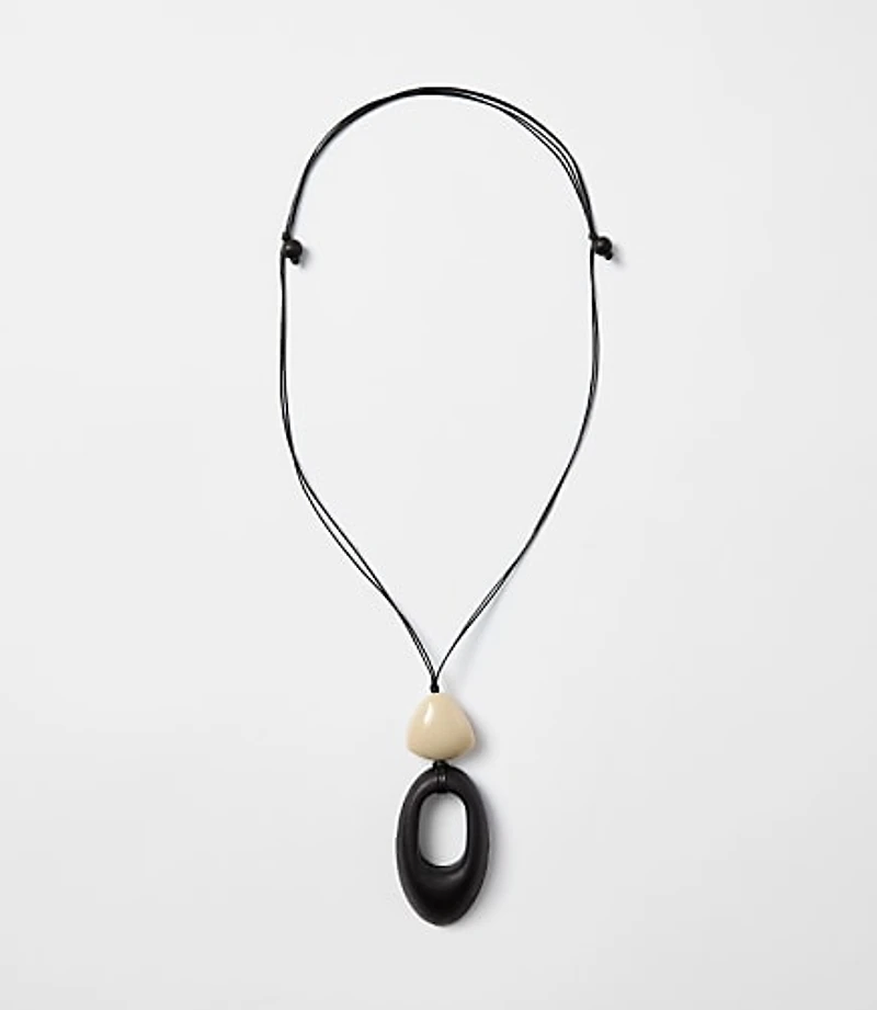 Double Pendant Cord Necklace