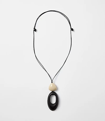 Double Pendant Cord Necklace