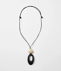 Double Pendant Cord Necklace