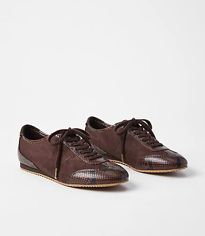 Snake Print Trim Sneakers