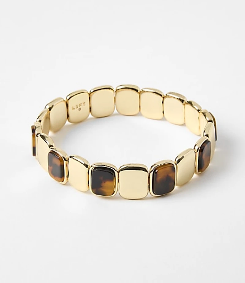 Tortoiseshell Print Stretch Bracelet