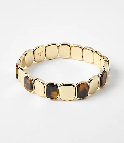 Tortoiseshell Print Stretch Bracelet